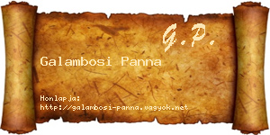Galambosi Panna névjegykártya